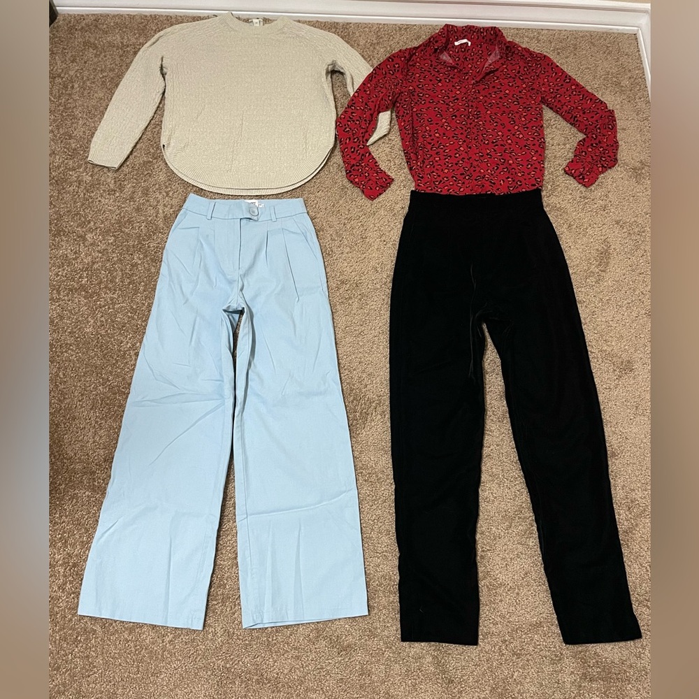 Princess Polly Light Blue Wide Leg Pants